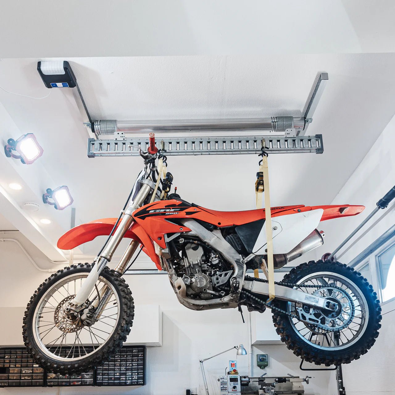 auxx_One230V120Velectricallypoweredgaragestoragelift_Upto400lbcapacity2.jpg Auxx‑One 230 V/120 V Electrically Powered Garage Storage Lift – Up to 400 lb Capacity - Image 1