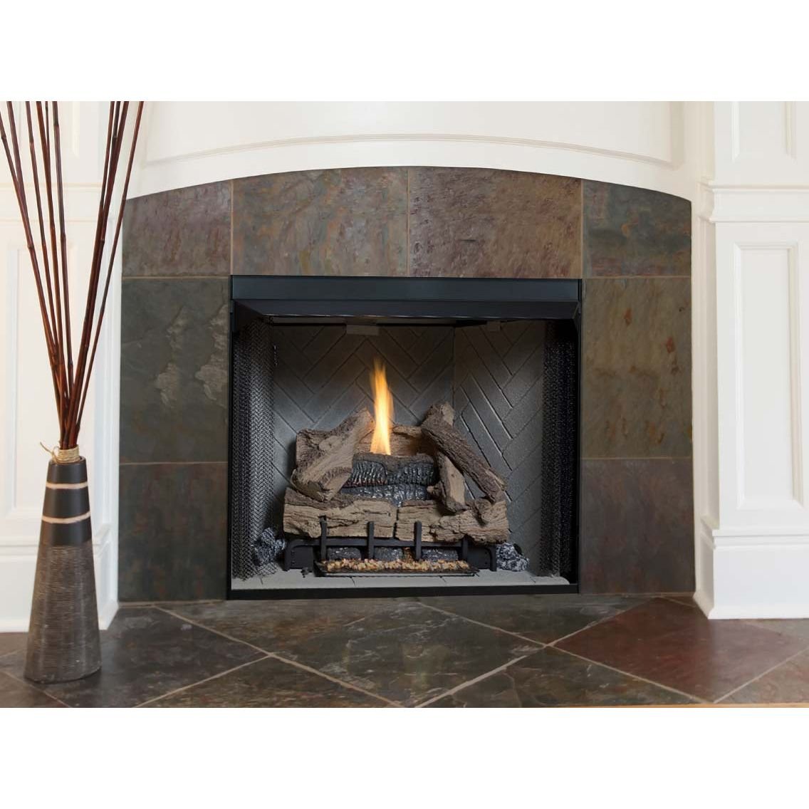 superior32traditionalventfreegasfireplacewithwhitestackedrefractorypanelsVRT3232WS.jpg Superior 32" Traditional Vent-Free Gas Fireplace With White Stacked Refractory Panels VRT3232WS - Image 1
